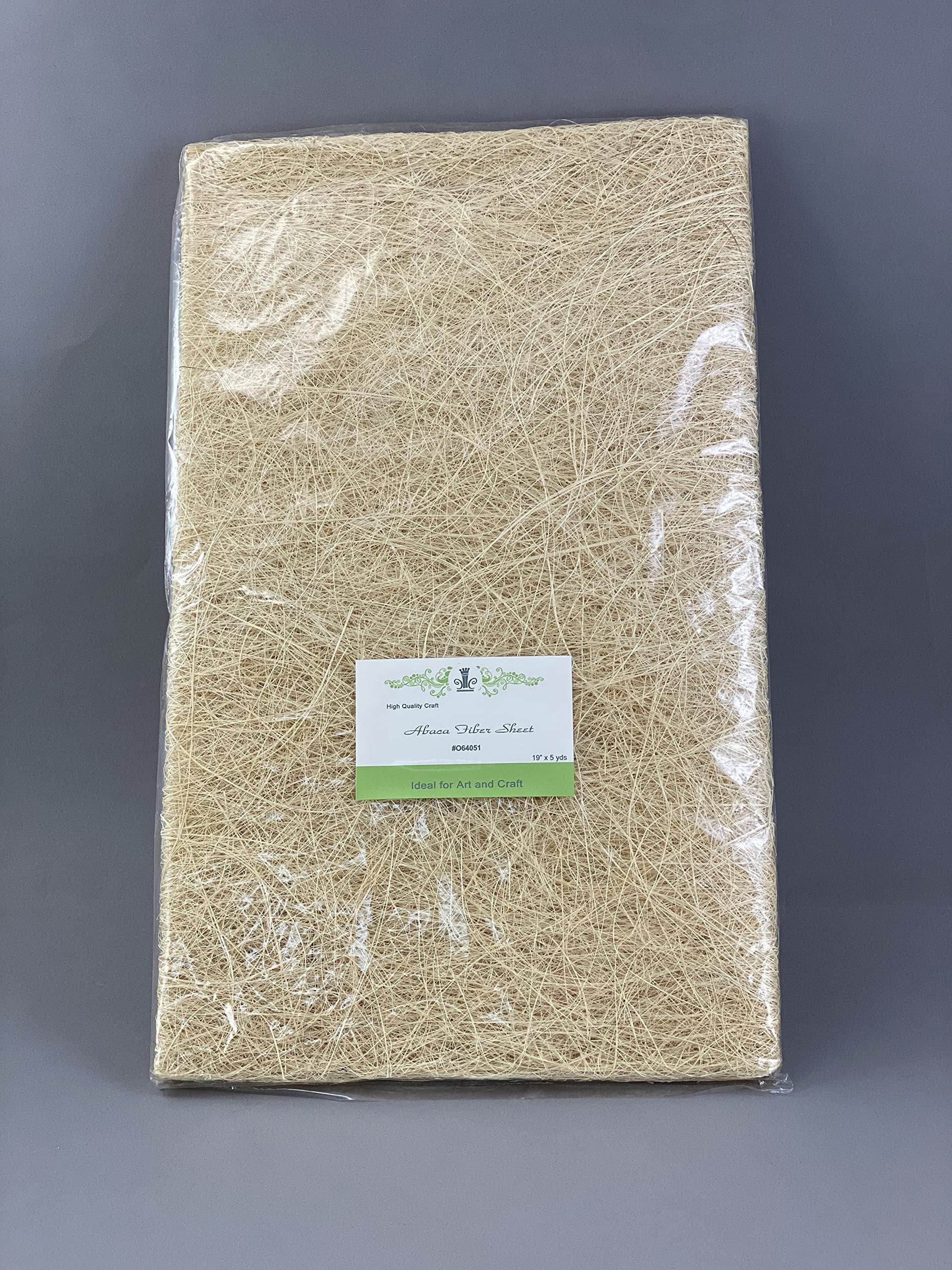 CalCastle Craft Abaca/Banana Fiber Sheet for Hat, Craft Supplies, Basket Lining, Holiday Decor 19" x 5 YDS / 9 Colors Avaialble (Natural)