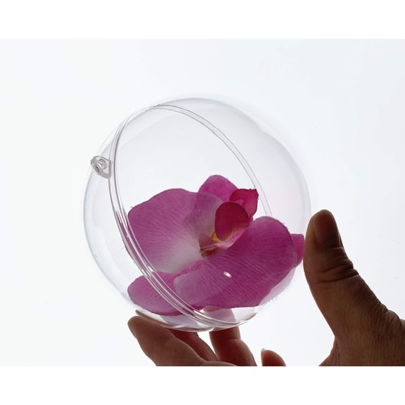 CalCastle Craft Clear Plastic Acrylic Bath Bomb Mold (Round - Flat Ball) (130mm / 5.25" Round Ball (2 Sets))