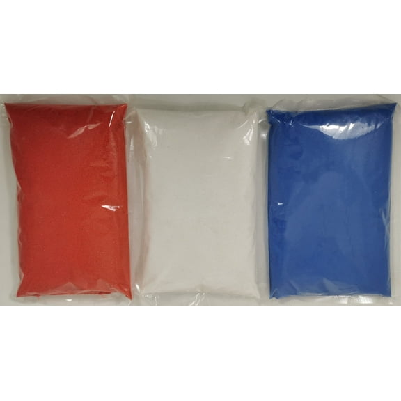 CalCastle Craft Color Sand 6 lbs (2 lbs per Pack) Red White and Blue Colored Sand Pack American Bundle Pack July 4th Colors