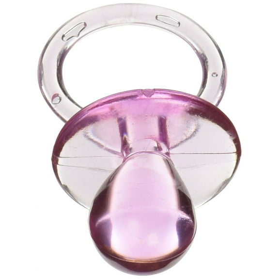 CalCastle Craft Mini Clear Pacifiers Baby Shower Party Favors, Pink, 12 Pieces