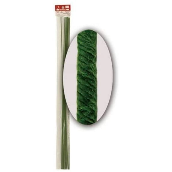 CalCastle Craft Paper Covered Stem Wire 18" Florist Paper Covered Stub (Green, 20 GA 15 pcs)