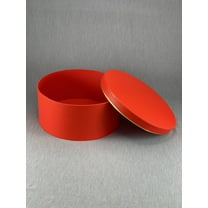 CalCastle Craft Red Round Gift Wrap Box with Gold Trim on Lid