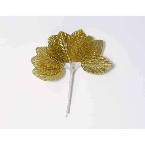 CalCastle Craft Silk Leaf Artificial Leaves DIY Corsage Boutonniere accessory Flower Party Decoration Bouquet Wedding Decor Scrapbooking 144pc (Gold - 2" / 144PCS)