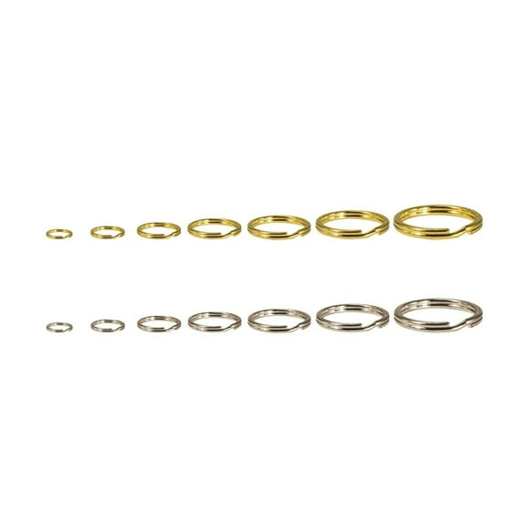 CalCastle Craft Split Ring Gold and Silver 6, 10, 16, 20, 24, 32, 38 mm Key Chain Ring Jewelry (10mm 85/PK, Silver)