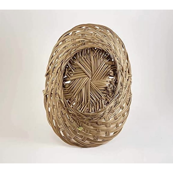 CalCastle Oval with handle Gift Baskets, Woven Bread Roll Baskets, Food Serving Baskets, Natural Coco Midrib Material (14" - 1PCS)