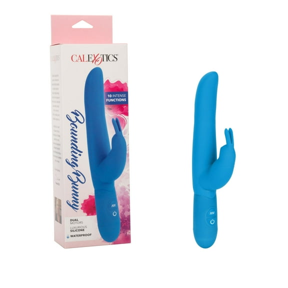CalExotics 10-Function Bounding Bunny Powerful Dual Motors Silicone Vibrator - Blue