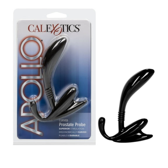 CalExotics Apollo Curved Prostate Stimulation Pliable Durable Ergonomic Anal Probe - Black