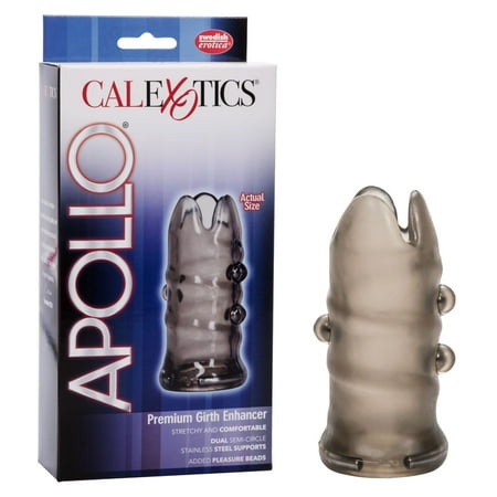 CalExotics Apollo Premium Girth Stretchy Male Enhancer Metal Supported with Pleasure Beads - Smoke