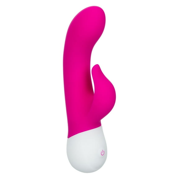 CalExotics Basic Essentials Rechargeable Dual Pleaser Rechargeable Silicone Rabbit Vibrator, Pink