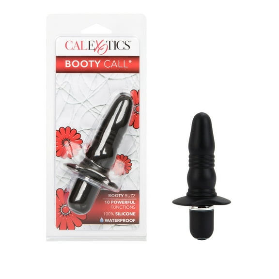 CalExotics Booty Call Booty Buzz Vibrating Silicone Anal Plug, Black
