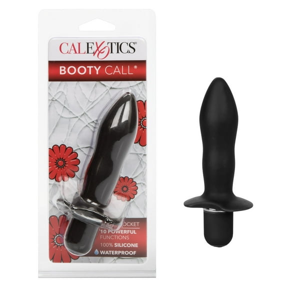 CalExotics Booty Call Booty Rocket Vibrating Silicone Anal Plug, Black
