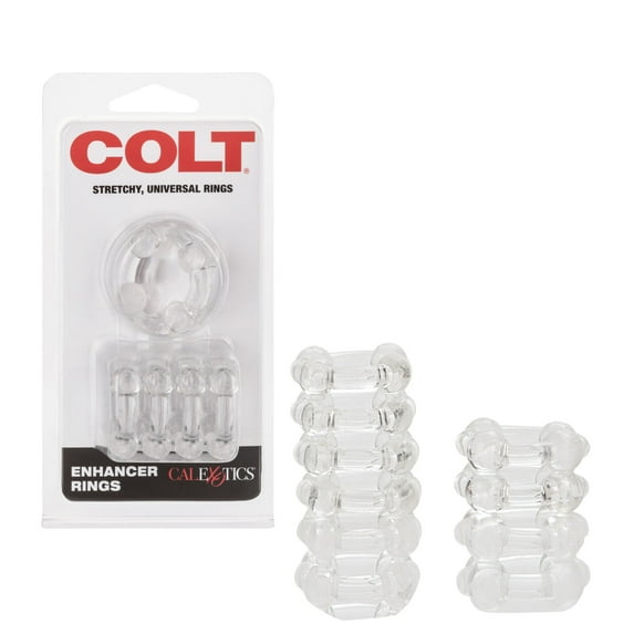 CalExotics COLT Enhancer Rings Stretchy Comfortable Tiered Erection Rings- Clear