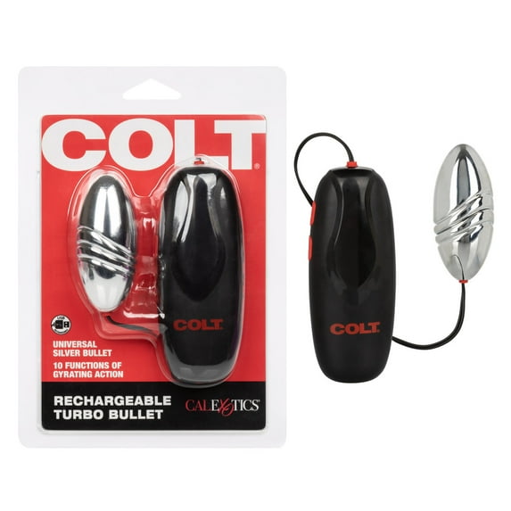 CalExotics COLT Rechargeable Turbo Bullet Vibrator, Silver