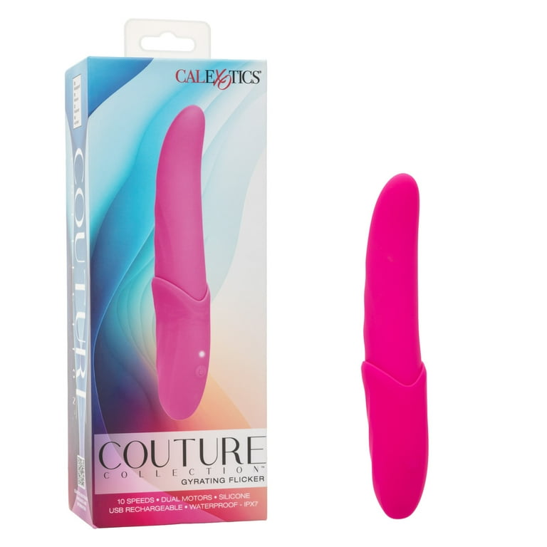 flicker sex toy CalExotics Couture Collection Gyrating Flicker Rechargeable Silicone G-Spot  Vibrator, Pink