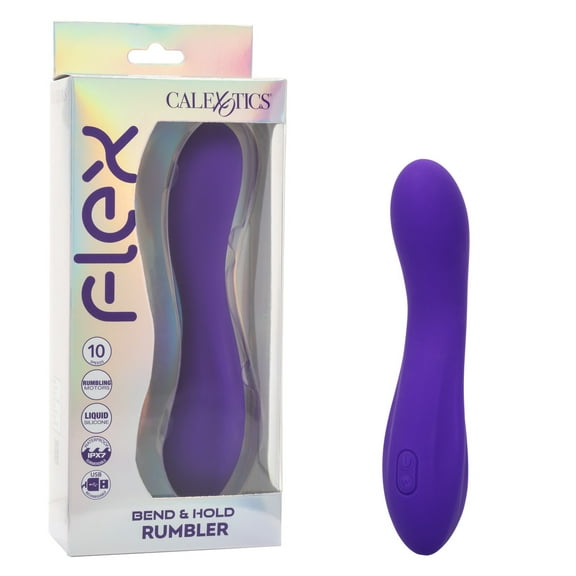 CalExotics Flex Bend & Hold Rumbler Rechargeable Silicone G-Spot Vibrator, Purple