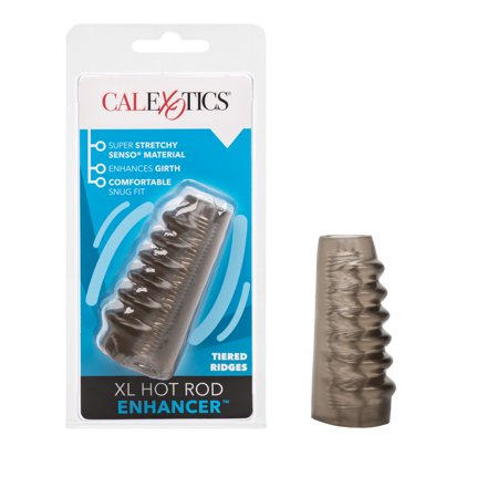 CalExotics Hot Rod XL Bigger Enhancer Male Stroker Tiered Ridges Senso Material Tight Fit - Smoke