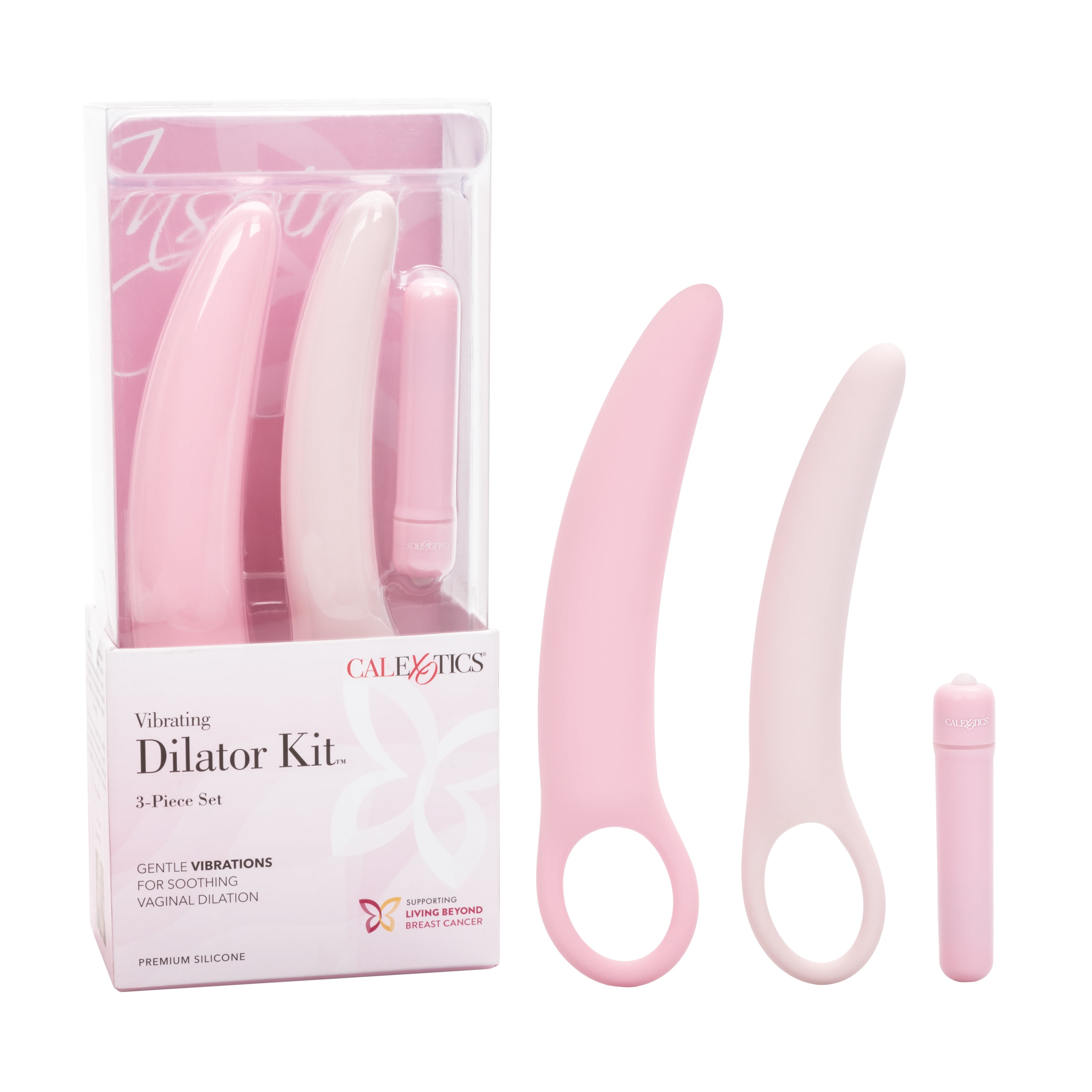 CalExotics Inspire Vibrating Dilator Ergonomic 3-Piece Silicone Set - Pink