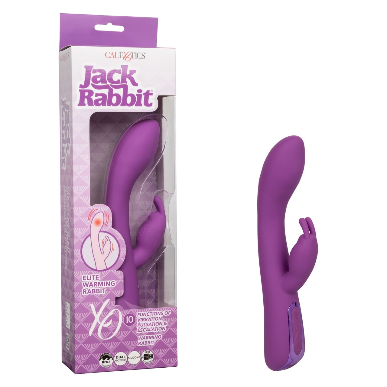 CalExotics Jack Rabbit Elite Warming Rabbit Vibrator, Purple