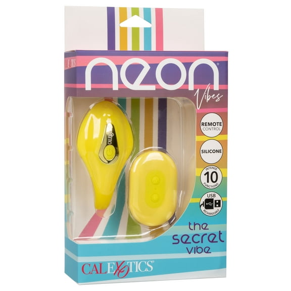 CalExotics Neon Vibes the Secret Vibe Discreet Vibrator w/Remote - Yellow