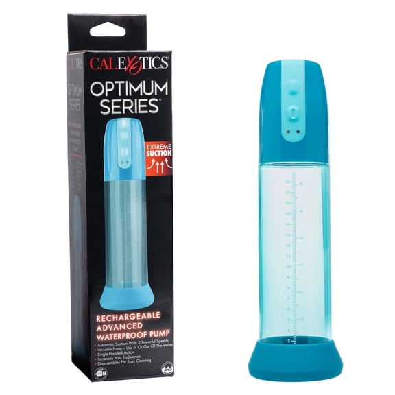 CalExotics Optimum Series Rechargeable Advanced Waterproof Pump Masturbator for Men, Blue