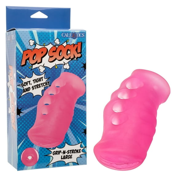 CalExotics Pop Sock! Grip-N-Stroker for Men, Large, Pink