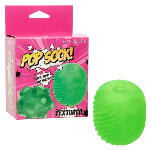 CalExotics Pop Sock Textured Silicone Stroker for Men, Green