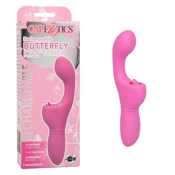 CalExotics Rechargeable Butterfly Kiss Flicker G-Spot Vibrator, Pink