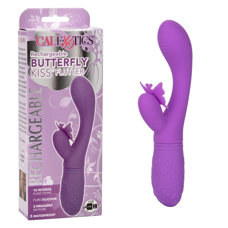 butterfly effect sex toy CalExotics Rechargeable Butterfly Kiss Flutter - Purple Butterfly Kiss  Vibrator
