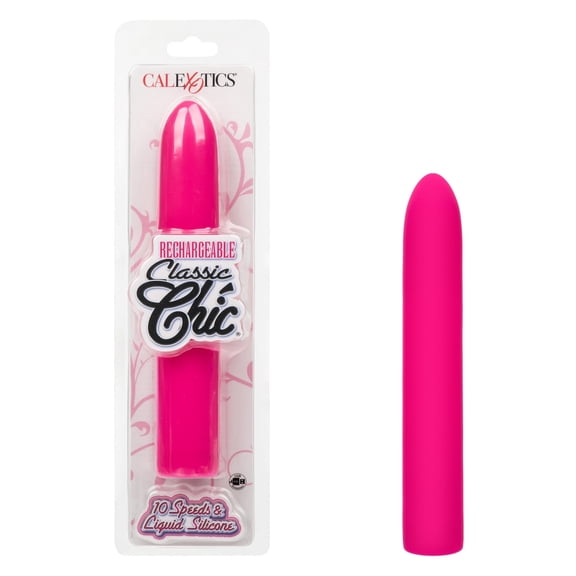 CalExotics Rechargeable Classic Chic Standard Silicone Bullet Vibrator, Pink