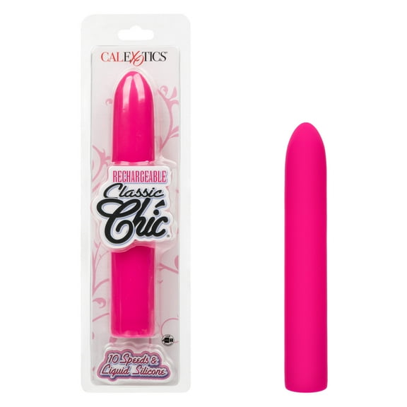 CalExotics Rechargeable Classic Chic Standard Silicone Bullet Vibrator, Pink