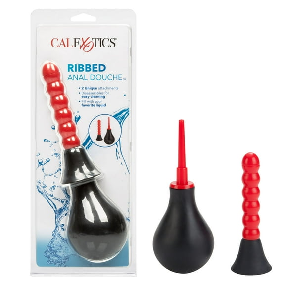 CalExotics Ribbed Anal Douche 2 Unique Attachmments Cleaning System