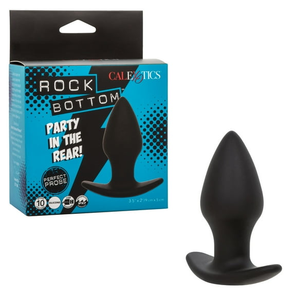 CalExotics Rock Bottom Perfect Vibrating Silicone Anal Plug, Black