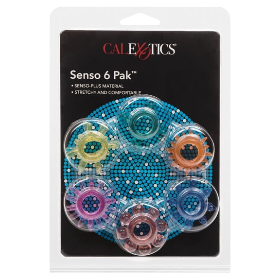 CalExotics Senso 6 Pack Penis Ring, Assorted Colors