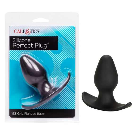 CalExotics Silicone Perfect Anal Plug EZ Grip Flanged Base - Black
