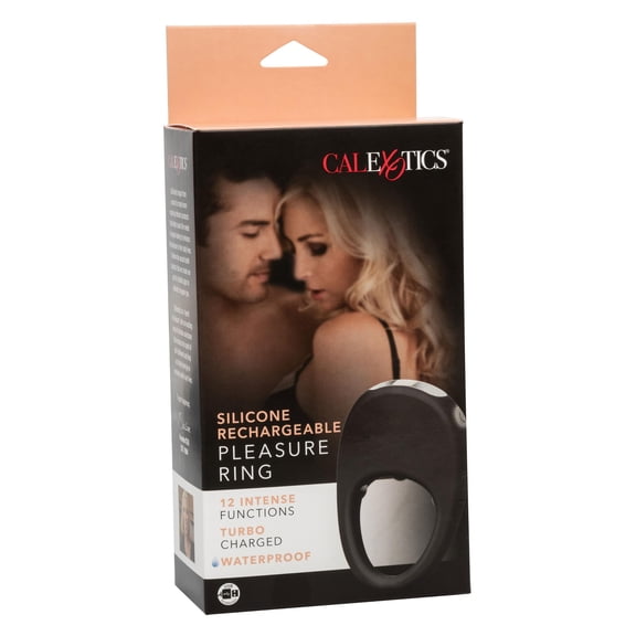 CalExotics Silicone Rechargeable Pleasure Cock Ring Vibrator for Men - SE-1841-07-3 Black