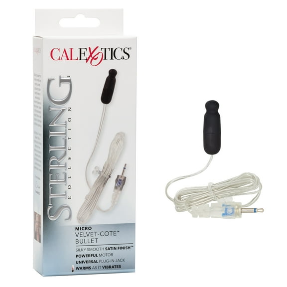 CalExotics Sterling Collection Micro Velvet-Cote Solo Bullet Plug-In - Black