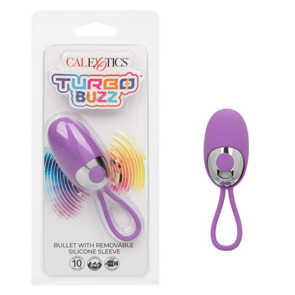 CalExotics Turbo Buzz Bullet Vibrator w/Removable Silicone Sleeve, Purple