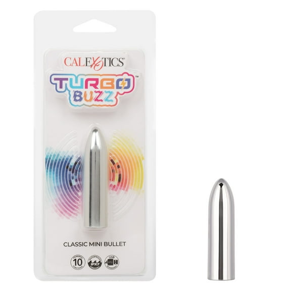CalExotics Turbo Buzz Classic Mini Bullet Vibrator, Silver