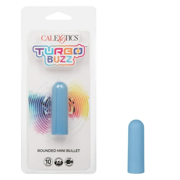 CalExotics Turbo Buzz Rounded Mini Bullet Vibrator, Blue