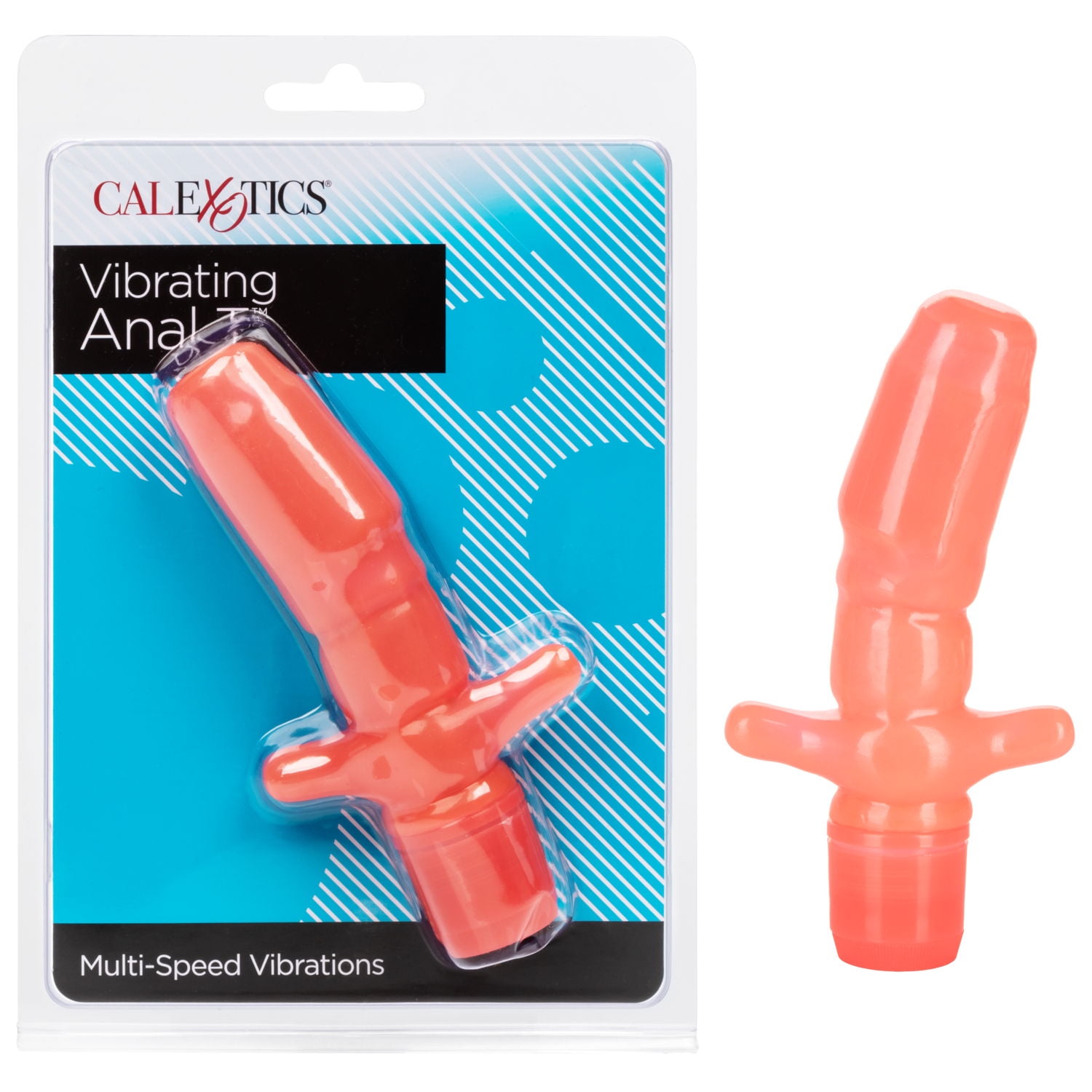 CALIFORNIA EXOTIC NOVELTIES CalExotics Vibrating Multi-Speed Plushy Coated Anal T Vibrator - Pink