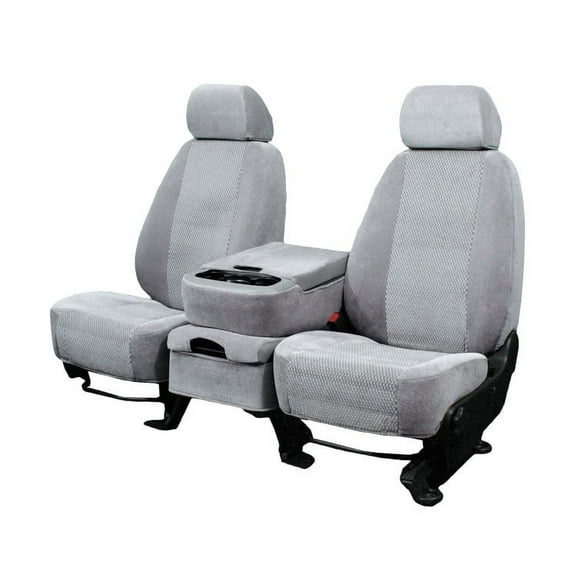 CalTrend Center 60/40 Split Bench O.E. Velour Seat Covers for 2005-2005 Hummer H2 - GM104-08RS Light Grey Monarch Insert with Classic Trim