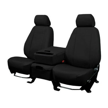 CalTrend Center Captain Chairs DuraPlus Seat Covers for 1985-1995 Chevy/GMC Astro|Safari - CV492-01DA Black Insert and Trim