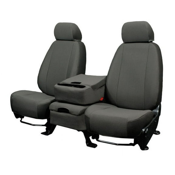 CalTrend Center Captain Chairs SportsTex Seat Covers for 2003-2006 Cadillac Escalade - CD339-08GA Light Grey Insert and Trim