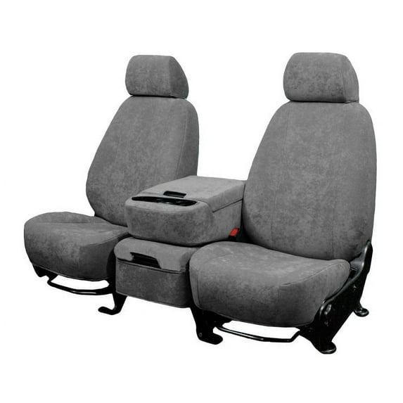 CalTrend Front 40/20/40 Split Back & 60/40 Cushion MicroSuede Seat Covers for 1995-1999 Chevy Tahoe - CV458-08SA Light Grey Insert and Trim