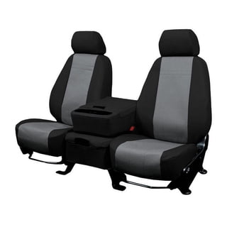 CalTrend Front 40/20/40 Split Bench DuraPlus Seat Covers for 2013-2023 Ram 1500-5500 - DG344-03DD Charcoal Insert with Black Trim