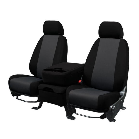 CalTrend Front 40/20/40 Split Bench EuroSport Seat Covers for 2006-2008 Dodge Ram 1500 - DG247-03HB Charcoal Insert with Black Trim