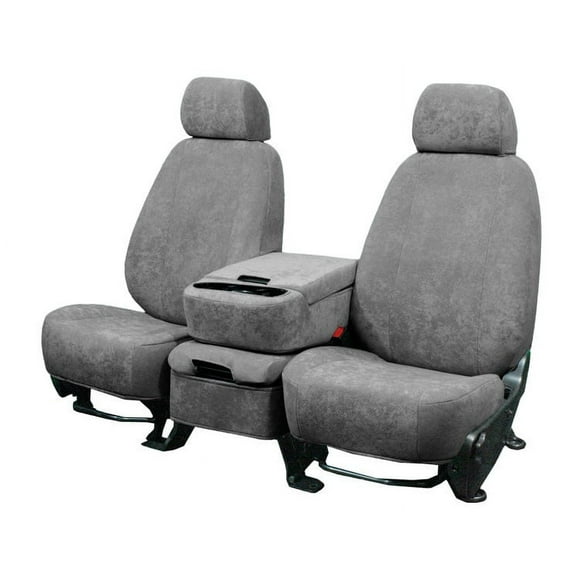 CalTrend Front 40/20/40 Split Bench SuperSuede Seat Covers for 1995-2001 Dodge Ram 1500-3500 - DG373-08SS Light Grey Insert and Trim
