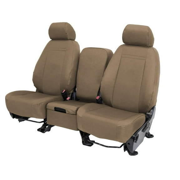 CalTrend Front 40/20/40 Sport Split Bench Cordura Seat Covers for 2011-2022 Ram 1500-3500 - DG317-06CA Beige Insert and Trim