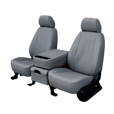 CalTrend Front 60/40 Split Bench Faux Leather Seat Covers for 1995-2000 Toyota Tacoma - TY114-08LX Light Grey Insert and Trim