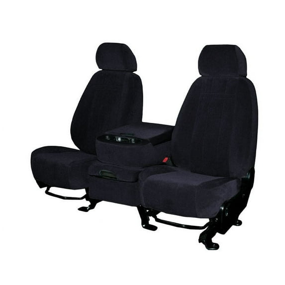 CalTrend Front 60/40 Split Bench O.E. Velour Seat Covers for 1998-2004 Chevy S10 - CV552-01RA Black Classic Insert and Trim